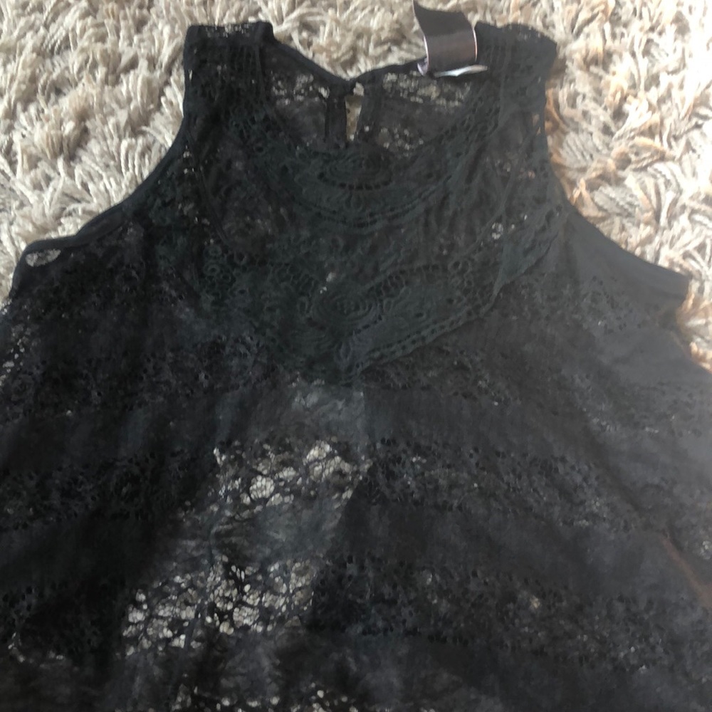 Moon collection black top. Large. Lace
